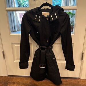 Michael Kors Xs black and silver trench coat